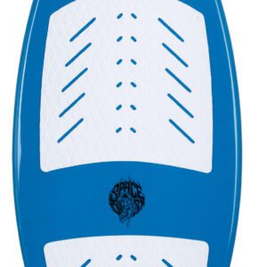 Blue skimboard with white traction pads
