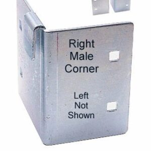 Metal corner bracket with labeled sides