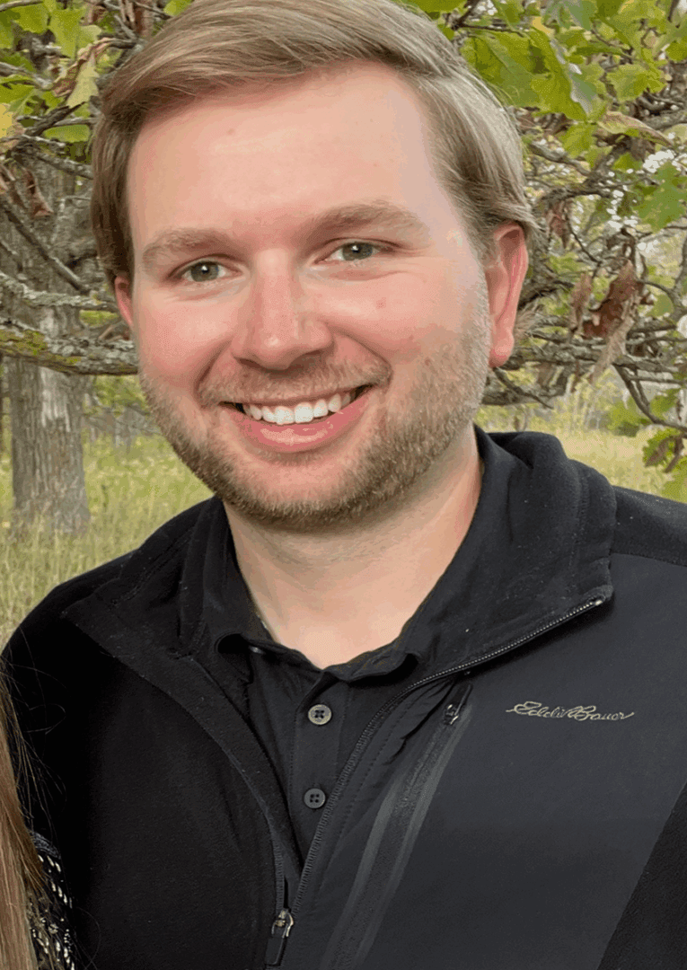 Happy man in nature setting