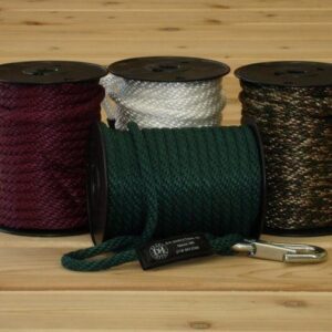 Colored ropes on wooden floor