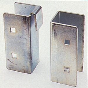 Rectangular metal connectors with cutouts