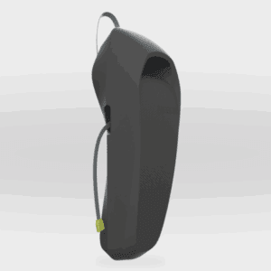 Stylish black hearing aid