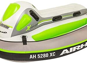 Green and white watercraft inflatable