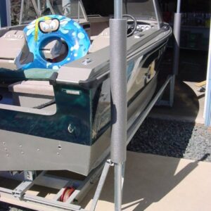 Inflatable ring on parked boat