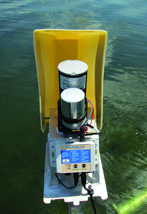 Water monitoring device on a lake
